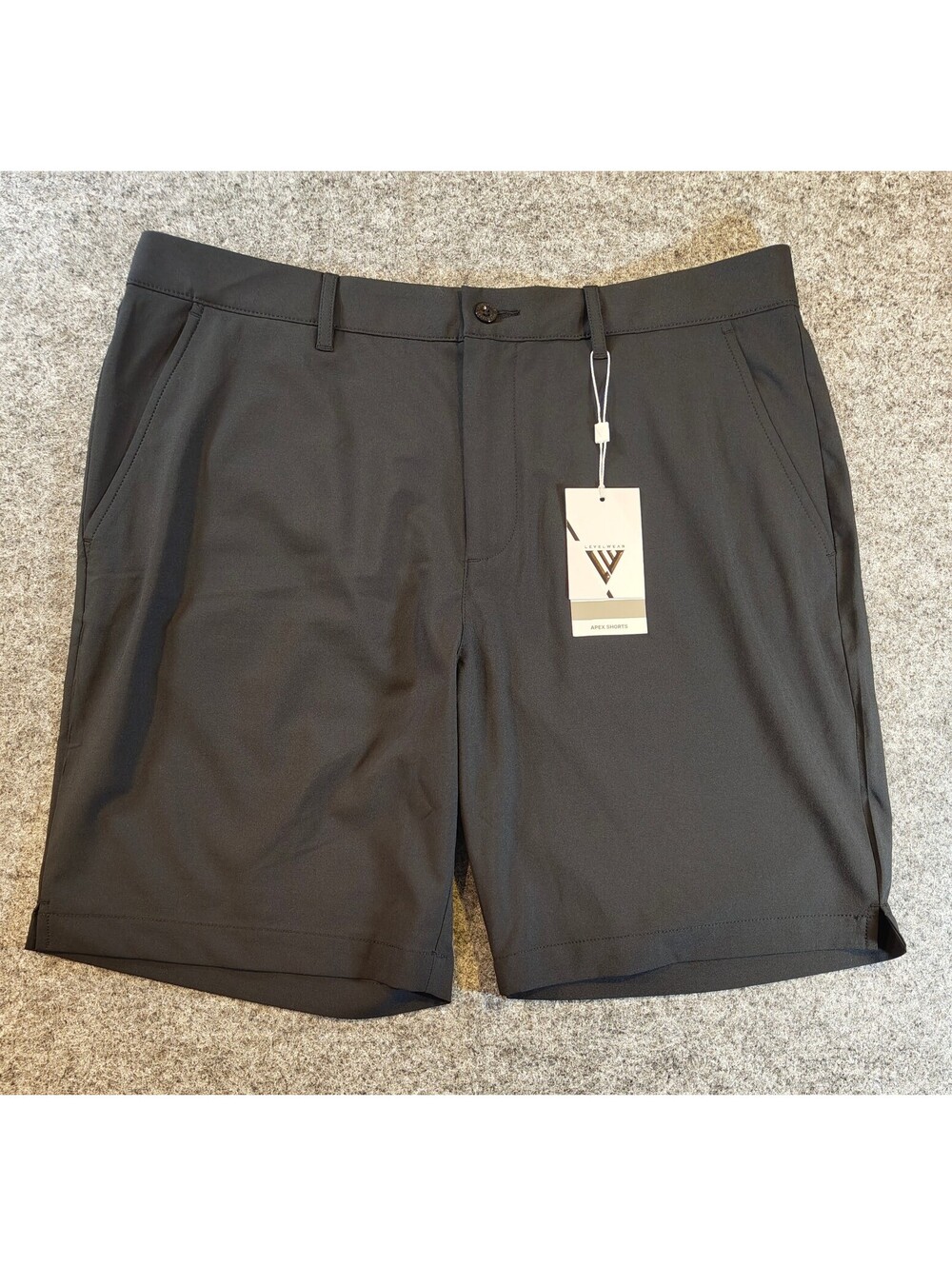 NWT Levelwear Apex Black Performance Golf Shorts Size 36 Stretch Athletic